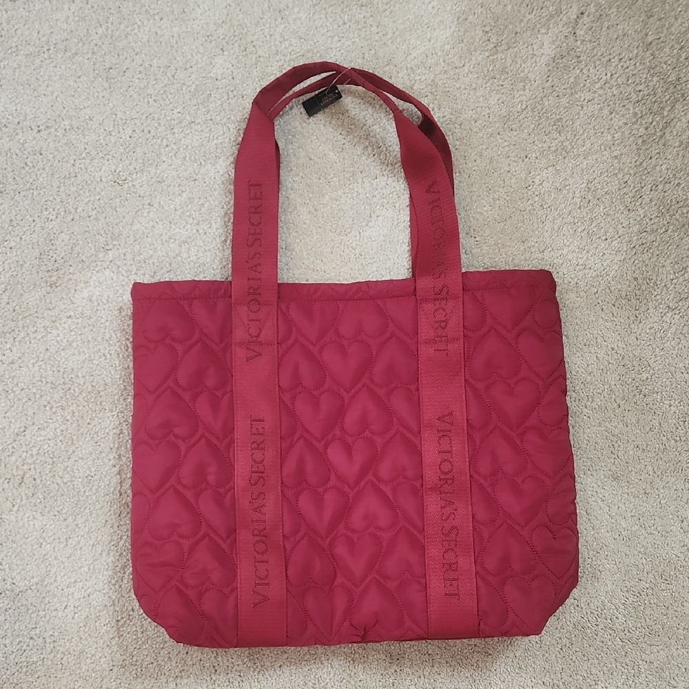 Victoria's Secret Pink Heart Quilted Tote